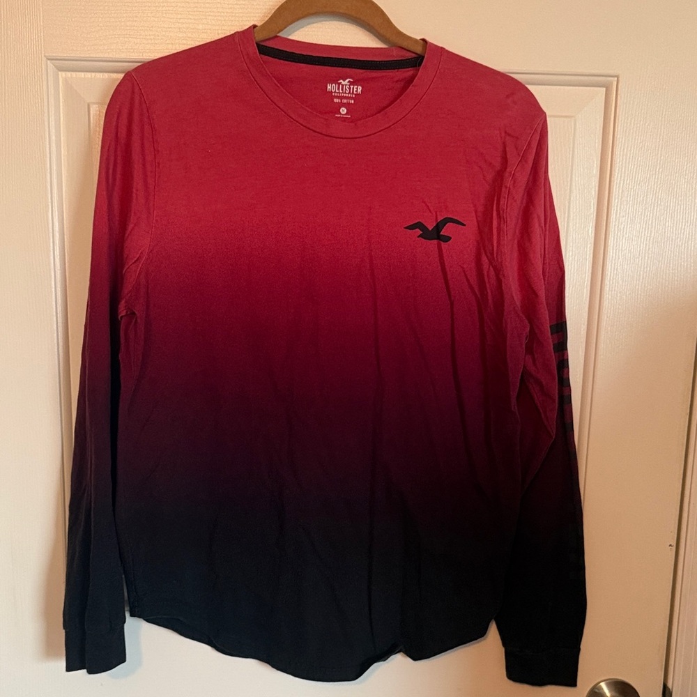 Hollister Red and Black Gradient Men's Shirt